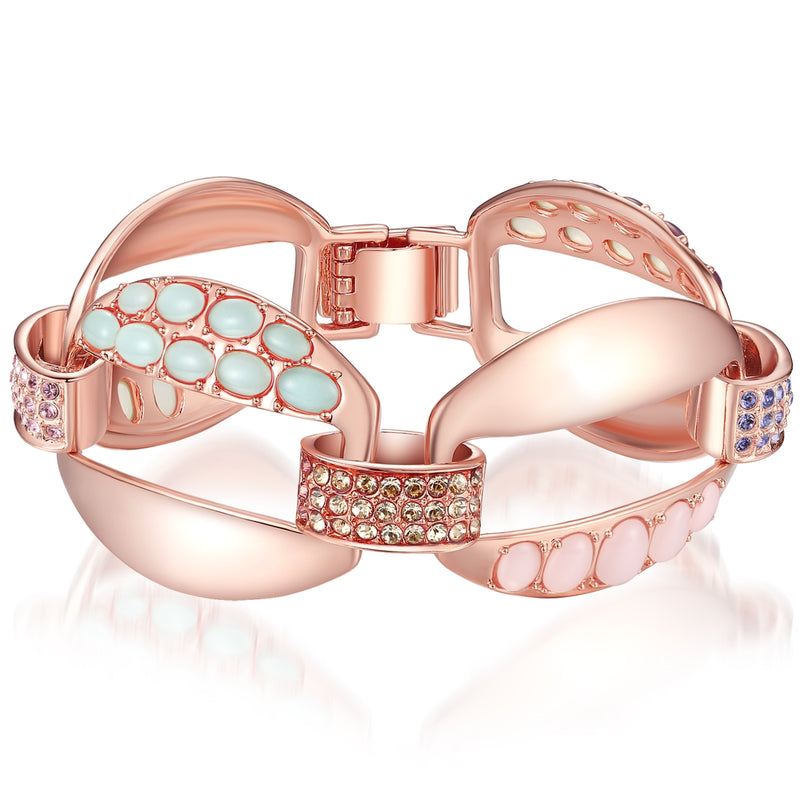 Armband roségold verziert mit Kristallen von Swarovski® bunt