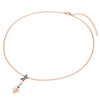 Kette roségold Perle (synth.) weiß grau verziert mit Kristallen von Swarovski® bunt