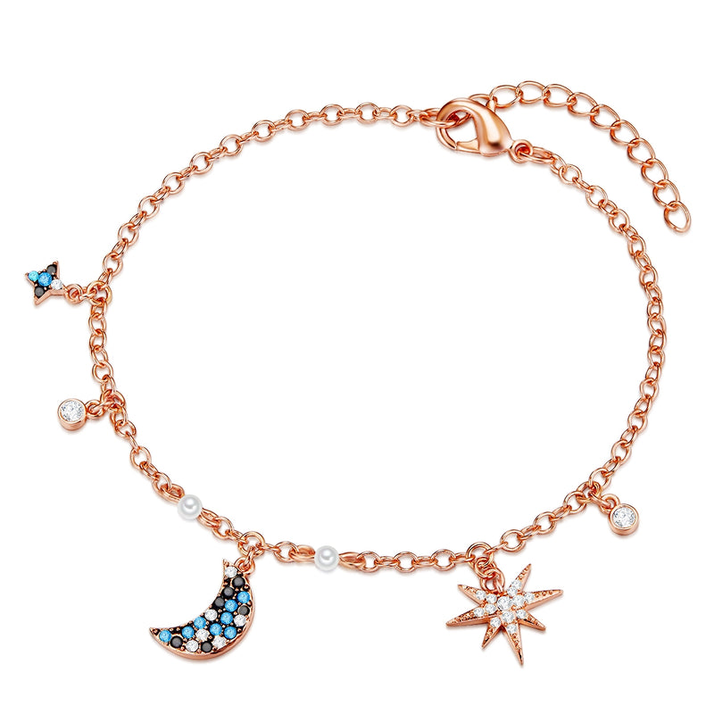 Armband roségold verziert mit Kristallen von Swarovski® bunt