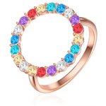 Ring roségold verziert mit Kristallen von Swarovski® bunt