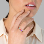 Ring roségold verziert mit Kristallen von Swarovski® bunt