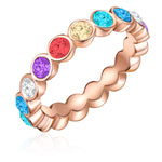 Ring roségold verziert mit Kristallen von Swarovski® bunt