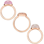 3er Set Ringe roségold verziert mit Kristallen von Swarovski® weiß