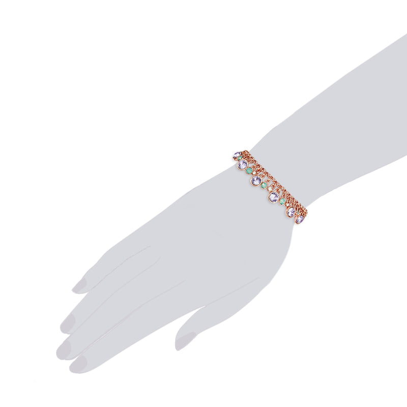 Armband roségold verziert mit Kristallen von Swarovski® bunt