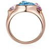 Ring roségold verziert mit Kristallen von Swarovski® amethyst aquamarin