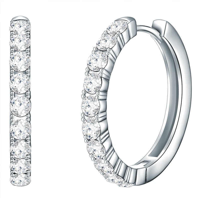 Creolen verziert mit Kristallen von Swarovski® weiß