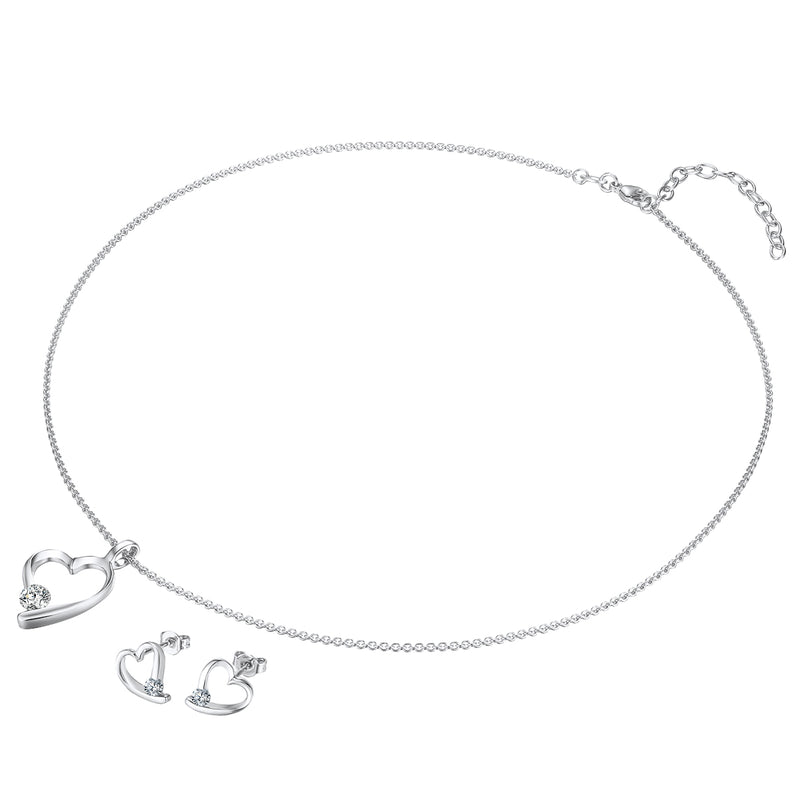 Set (Kette+Ohrstecker) verziert mit Kristallen von Swarovski® weiß