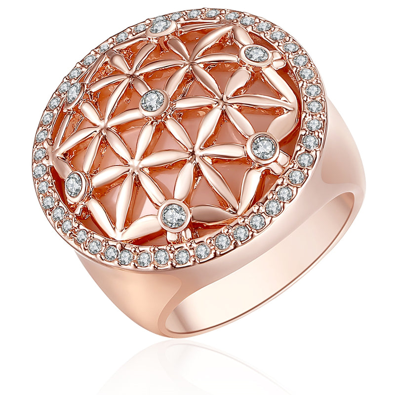 Ring roségold verziert mit Kristallen von Swarovski® weiß