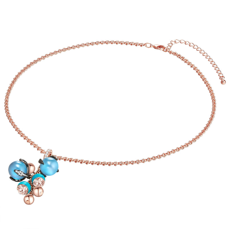 Kette mit Anhänger roségold verziert mit Kristallen von Swarovski® weiß