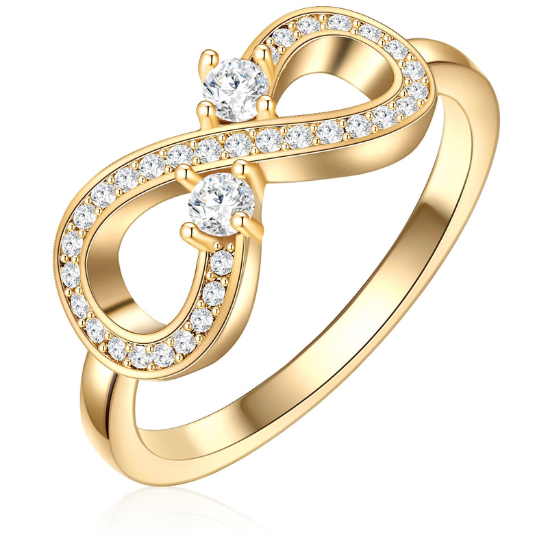 Ring gelbgold verziert mit Kristallen von Swarovski® weiß