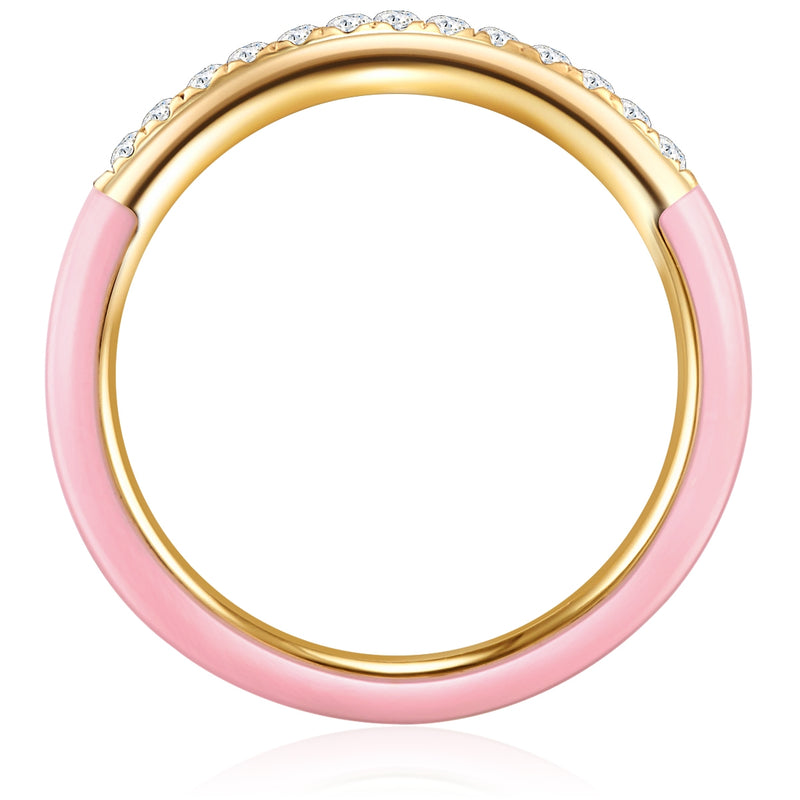 Ring gelbgold verziert mit Kristallen von Swarovski® weiß