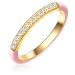 Ring gelbgold verziert mit Kristallen von Swarovski® weiß