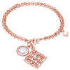 Armband roségold verziert mit Kristallen von Swarovski® weiß Glas weiß