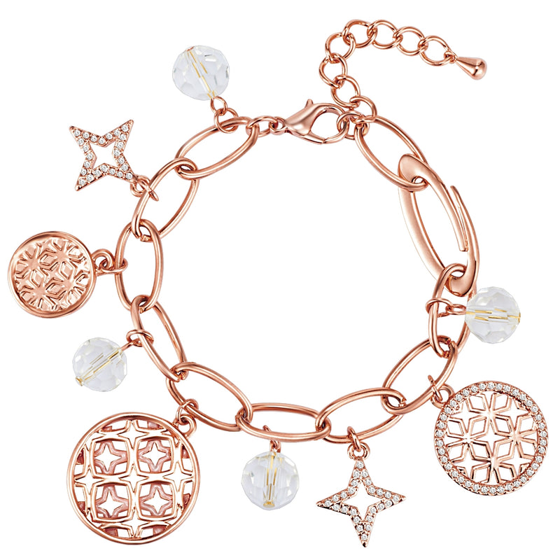 Armband roségold Glas weiß