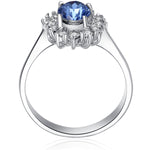 Ring verziert mit Kristallen von Swarovski® blau weiß