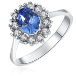 Ring verziert mit Kristallen von Swarovski® blau weiß