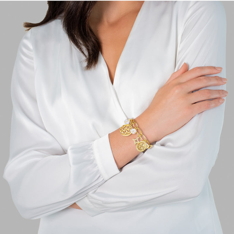 Armband gelbgold verziert mit Kristallen von Swarovski® weiß