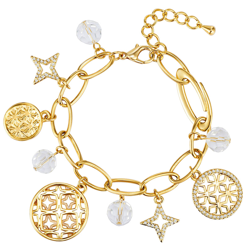 Armband gelbgold verziert mit Kristallen von Swarovski® weiß