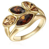 Ring gelbgold verziert mit Kristallen von Swarovski® Colorado Topas Hell  Colorado Topas Dunkel