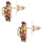 Ohrstecker gelbgold Glaskristall bunt