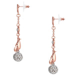 Ohrhänger bi-Color Perle (synth.) weiß verziert mit Kristallen von Swarovski® weiß