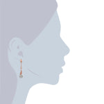 Ohrhänger bi-Color Perle (synth.) weiß verziert mit Kristallen von Swarovski® weiß